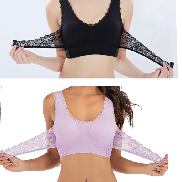 NEW 2pk Women Sports Bra Seamless Front Cross Side Attmnt Wireless Workout Yoga - Picture 7 of 12